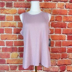 Vince Camuto Enchanted Dusty Blush   Glitter Tank Top Size Large‎ NWT